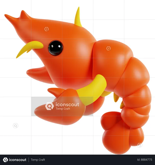 Shrimp  3D Icon