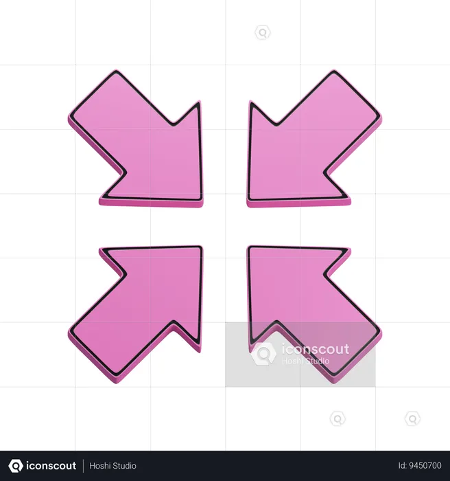 Shrink arrow  3D Icon