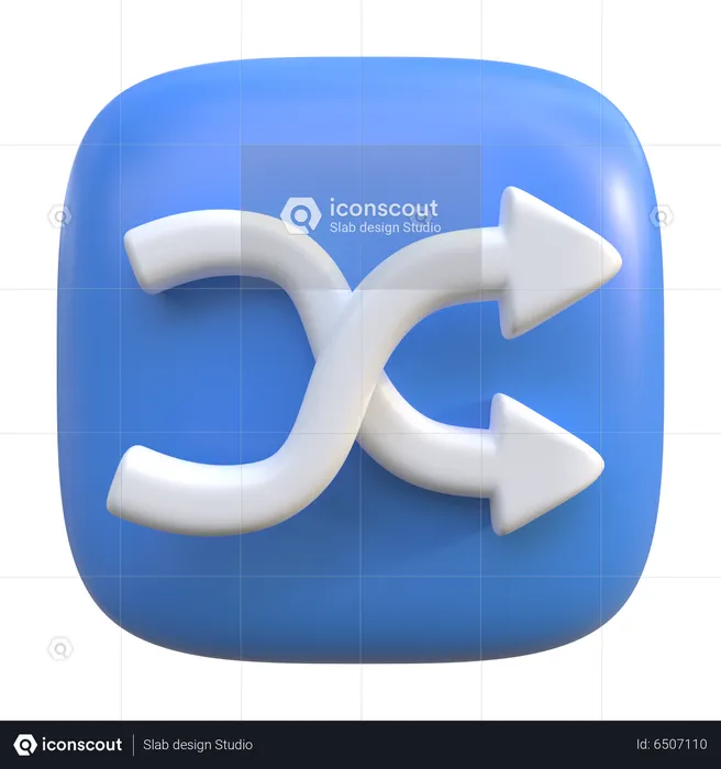Shuffle Button  3D Icon