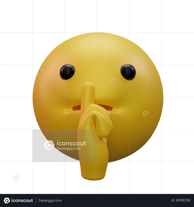 Shushing Emoji 3D Icon