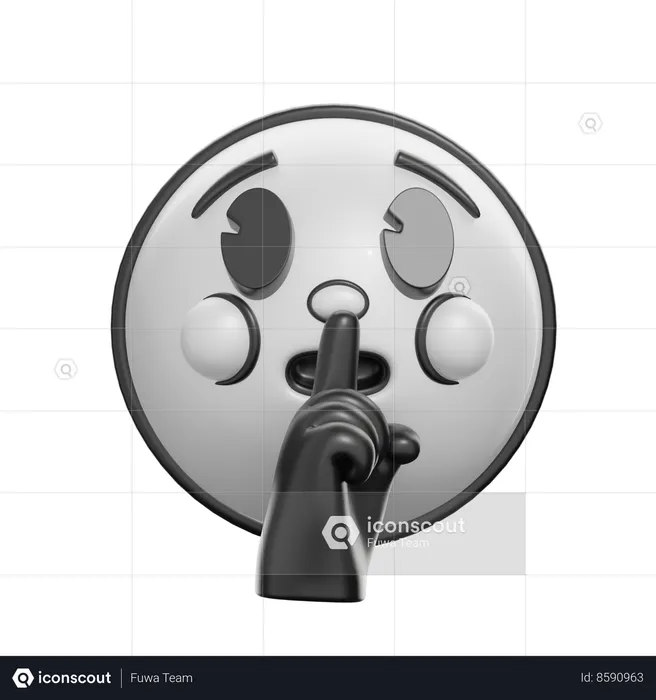 Shushing Face Emoji 3D Icon
