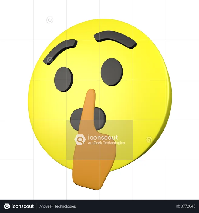 Shushing Face Emoji 3D Icon