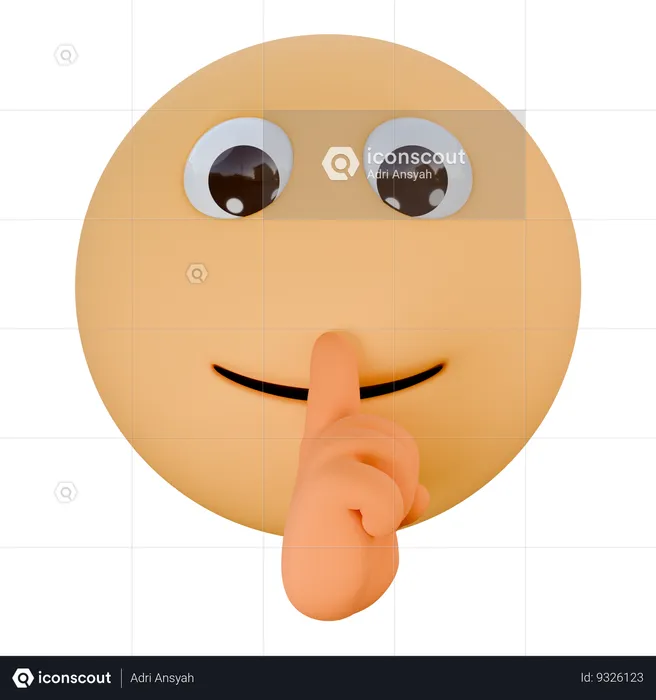 Shushing face Emoji 3D Icon