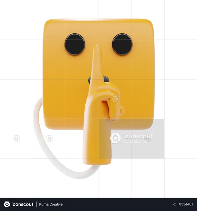 쉿하는 얼굴 이모티콘 Emoji 3D Icon