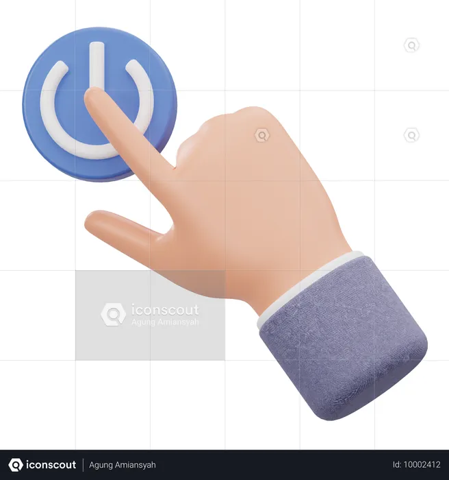 Shut Down Hand Gesture  3D Icon