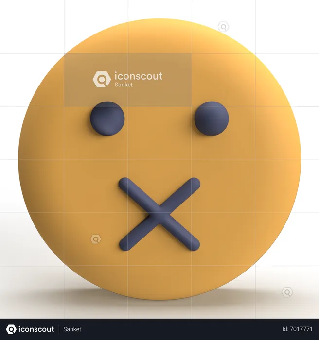 Shut Emoji Logo 3D Icon