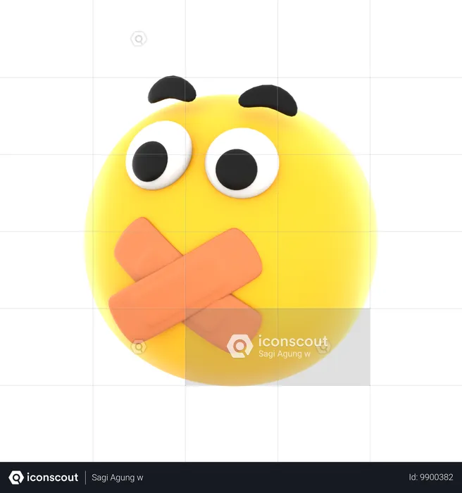 Shut Up Emoji Emoji 3D Icon