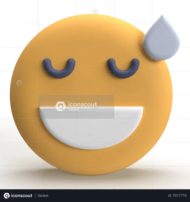 Shy Emoji Logo 3D Icon