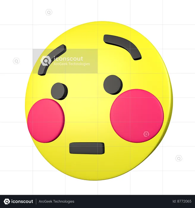 Shy Face Emoji 3D Icon