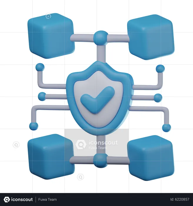 Sichere Blockchain  3D Icon