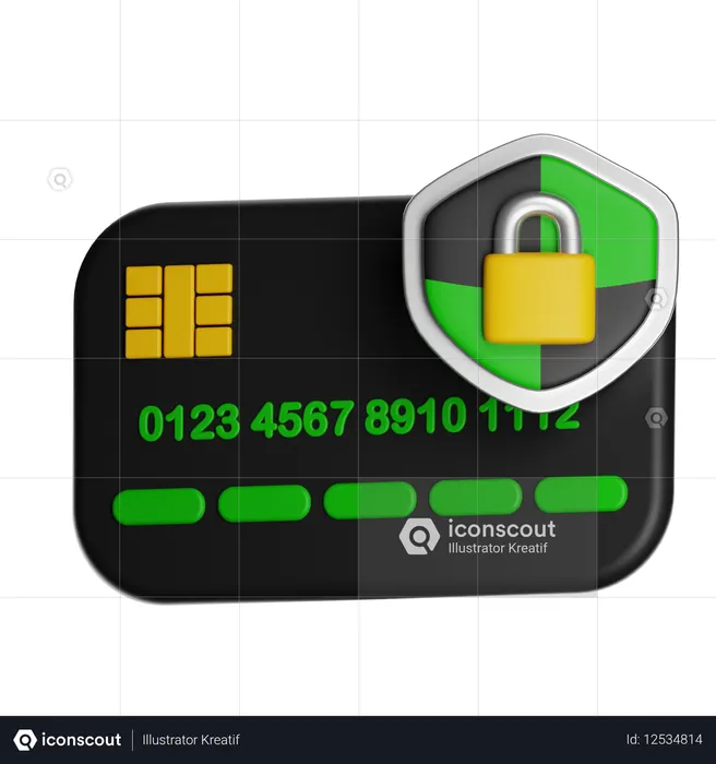 Sichere Kreditkarte  3D-Symbol