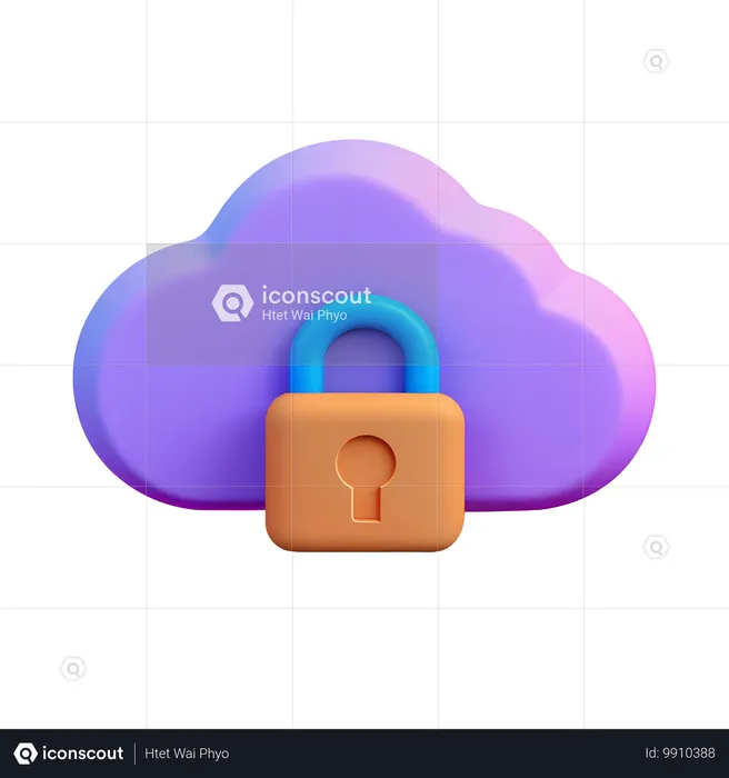 Sicherer Cloud-Speicher  3D Icon