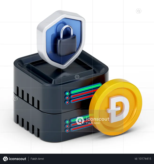 Sicherer Finanzserver  3D Icon