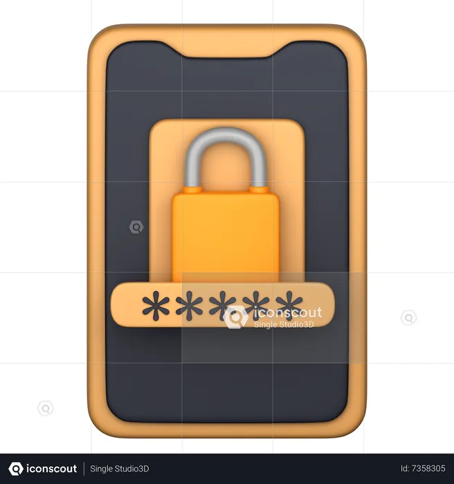 Sicherheit mobiler Geräte  3D Icon