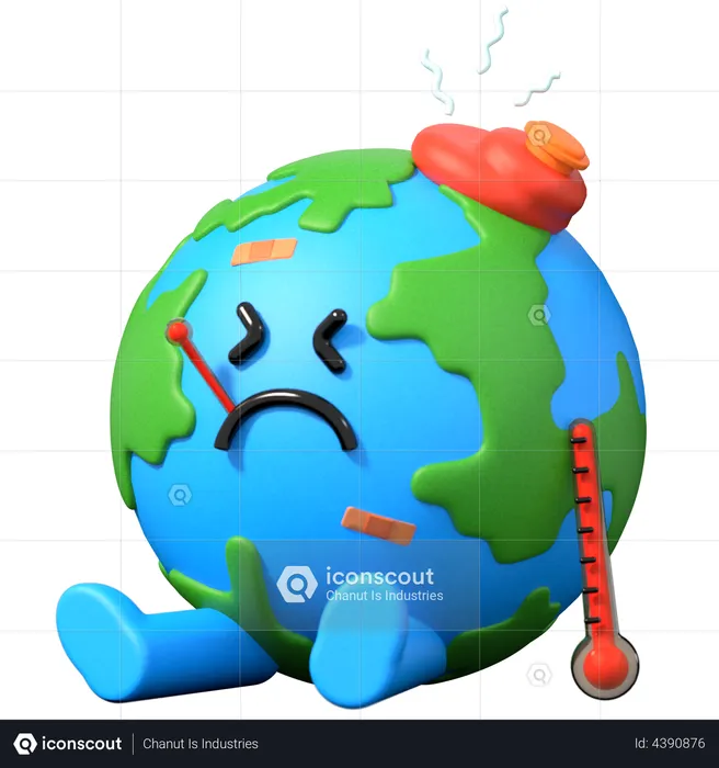 Sick Earth  3D Illustration