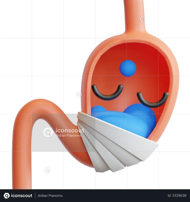 Sick Stomach  3D Illustration