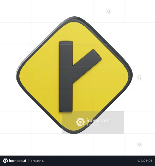 Side Road Diagonal  3D Icon
