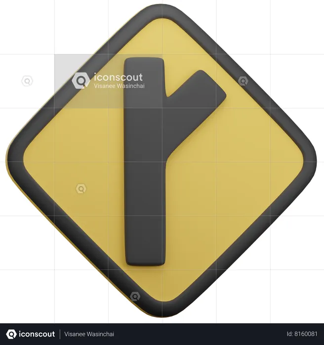 Side Road Diagonal  3D Icon