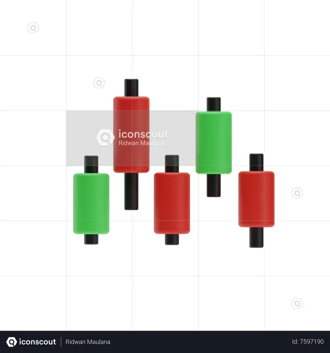 옆쪽 시장 촛대  3D Icon