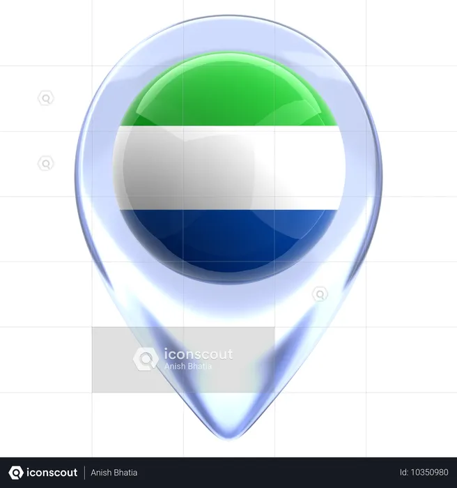 Sierra Leona Flag 3D Icon