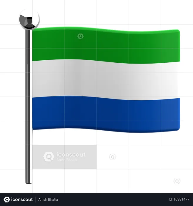 Sierra Leone Flag 3D Icon