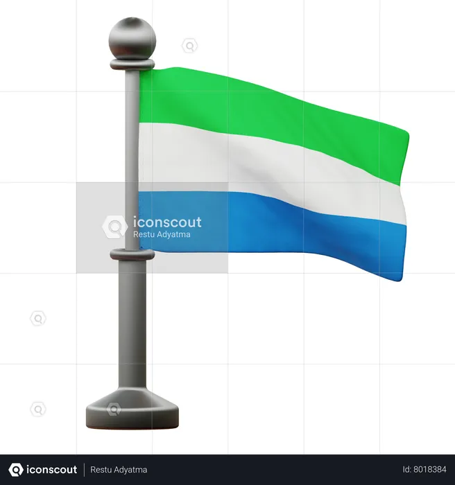 Sierra Leone Flag Flag 3D Icon