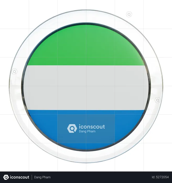 Sierra Leone Round Flag Flag 3D Icon