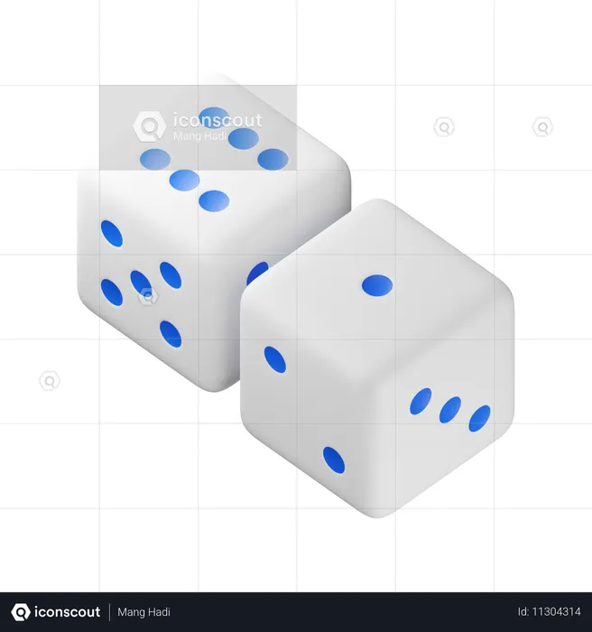 Siete dados  3D Icon