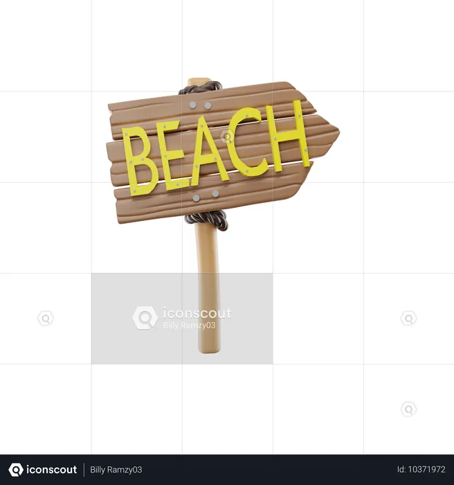 Sign Beach  3D Icon