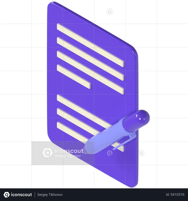 Sign Document  3D Icon