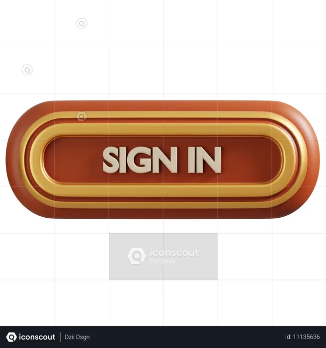 Sign in button  3D Icon