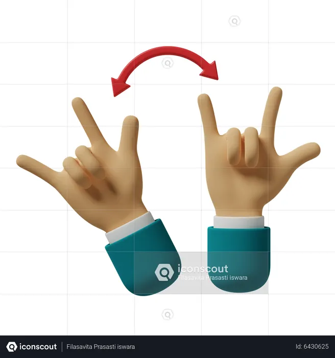 Sign Language  3D Icon