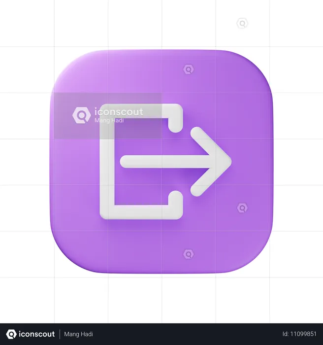 Sign Out  3D Icon