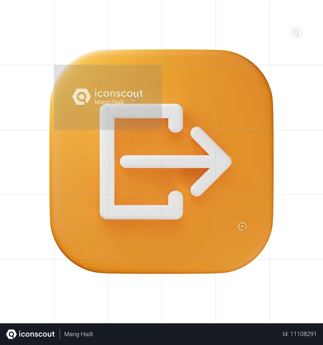 Sign Out  3D Icon