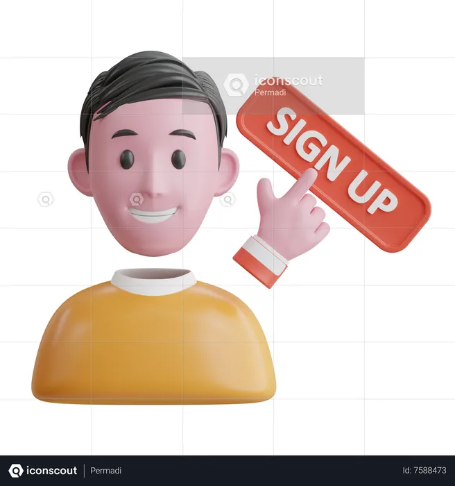 Sign Up  3D Icon