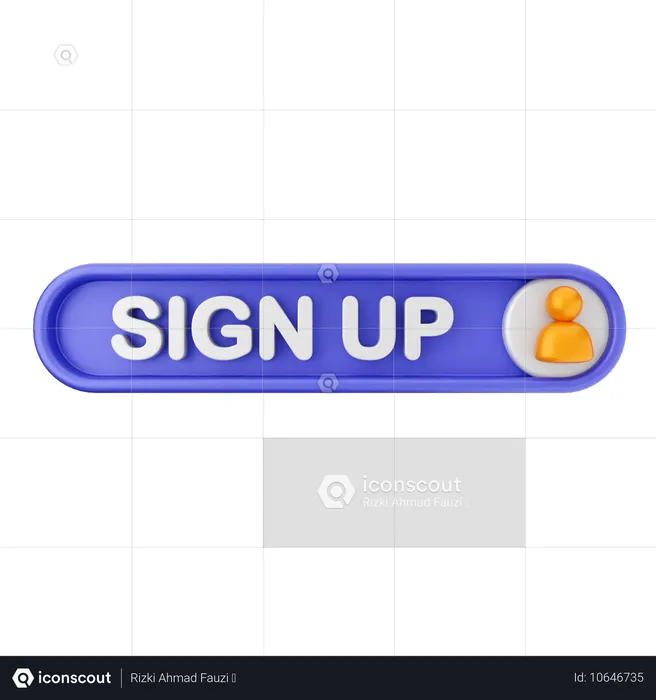 Sign Up Text Button  3D Icon