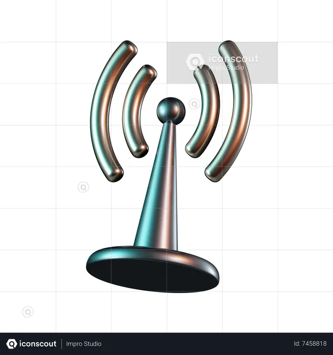 Signal Radiation  3D Icon