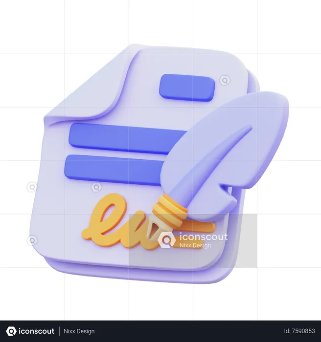 Unterschrift  3D Icon