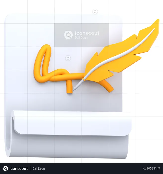 Signature  3D Icon