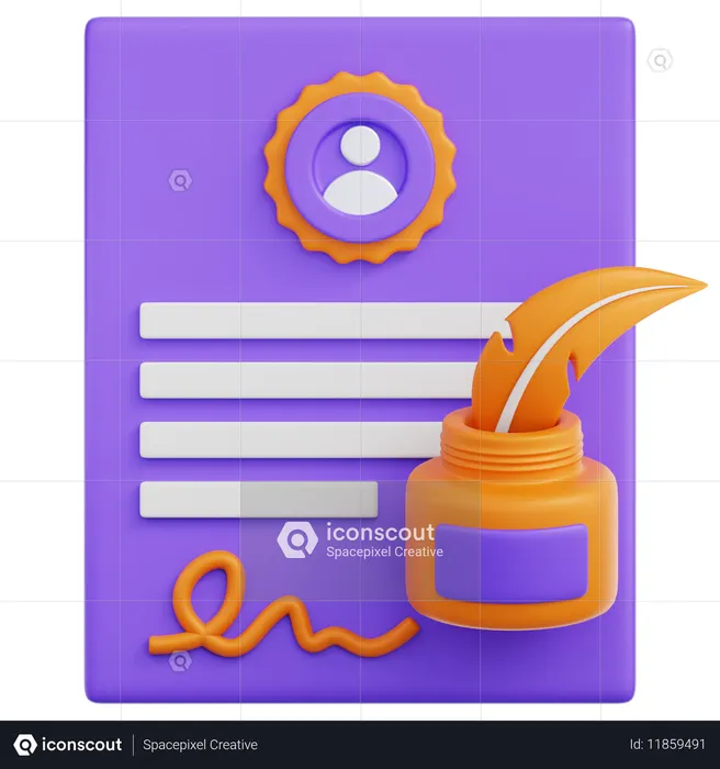 Signature  3D Icon