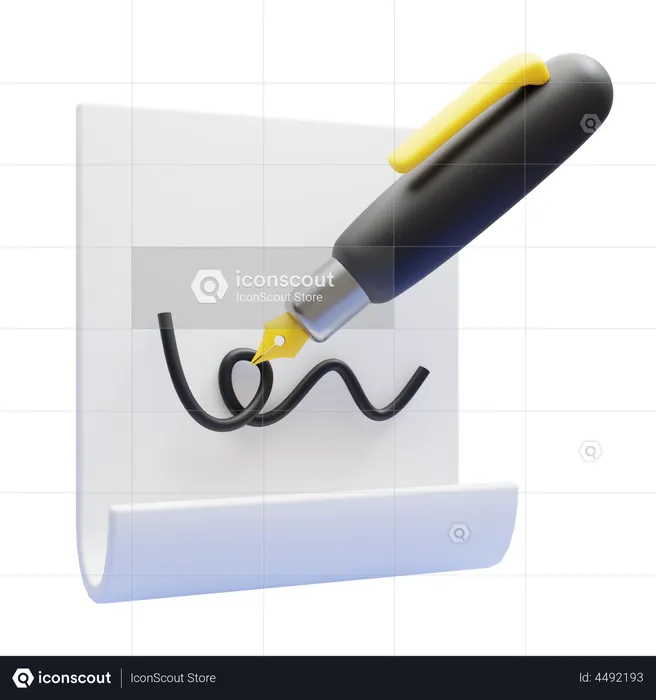 Signature Paper  3D Icon