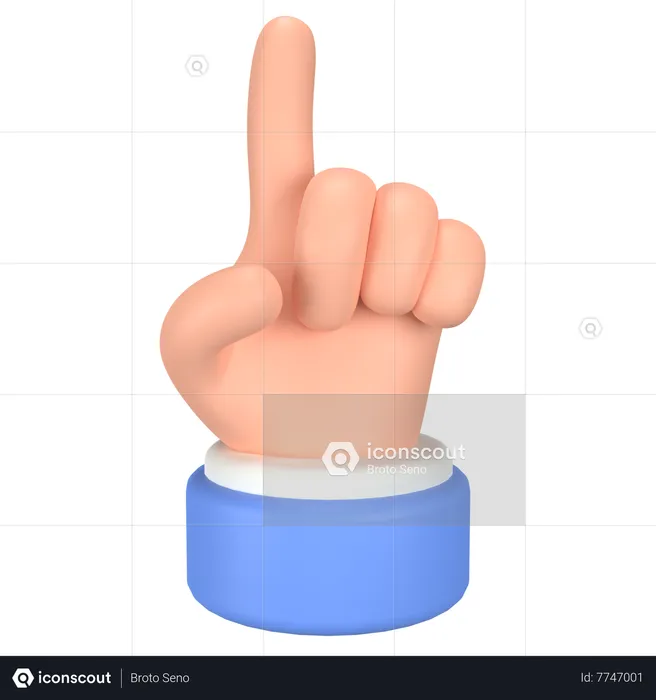 Geste de la main signe d'un doigt Emoji 3D Icon