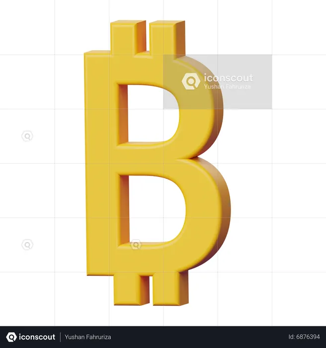 Signe Bitcoin  3D Icon