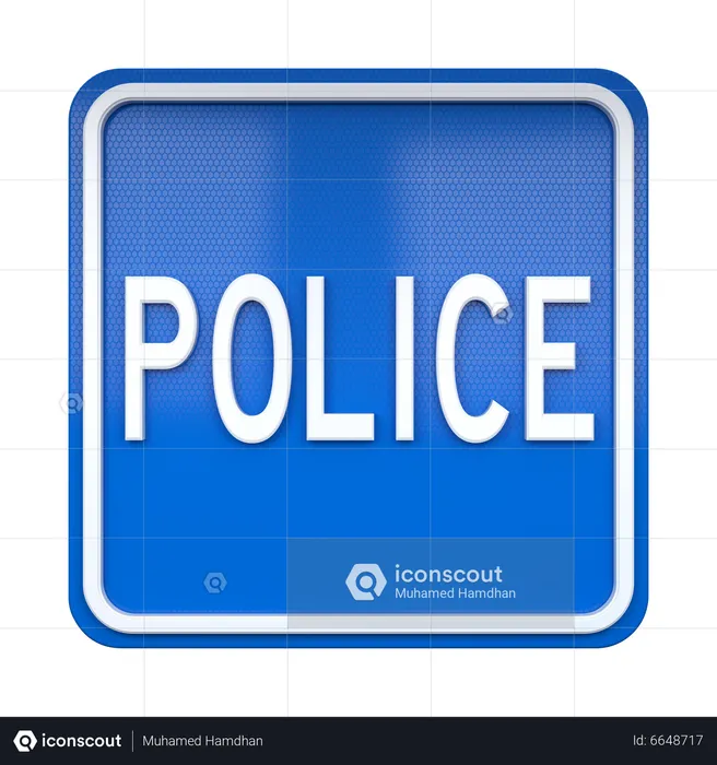 Panneau de police  3D Icon