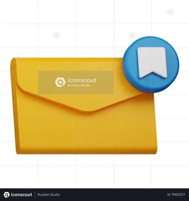 Ajouter un e-mail aux favoris  3D Icon