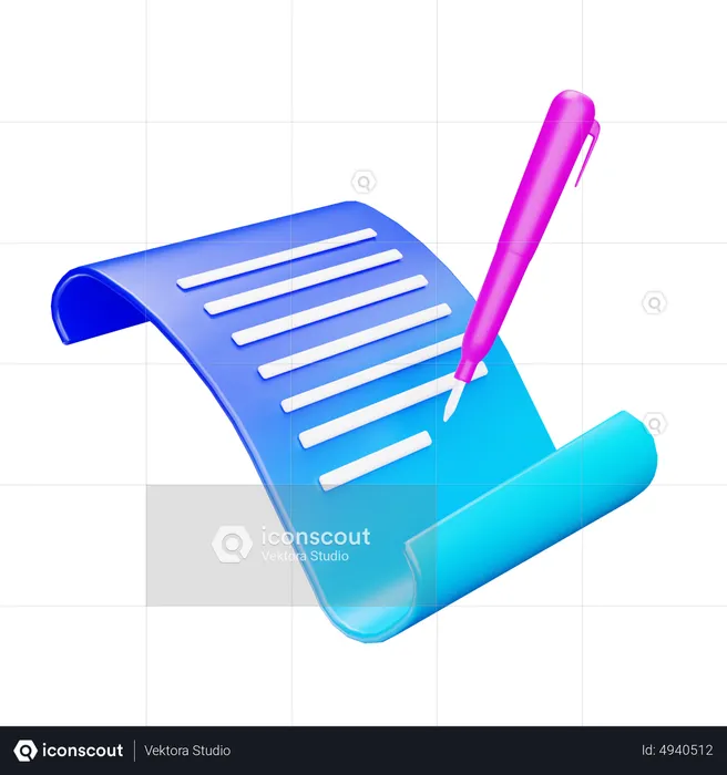 Signing Document  3D Icon