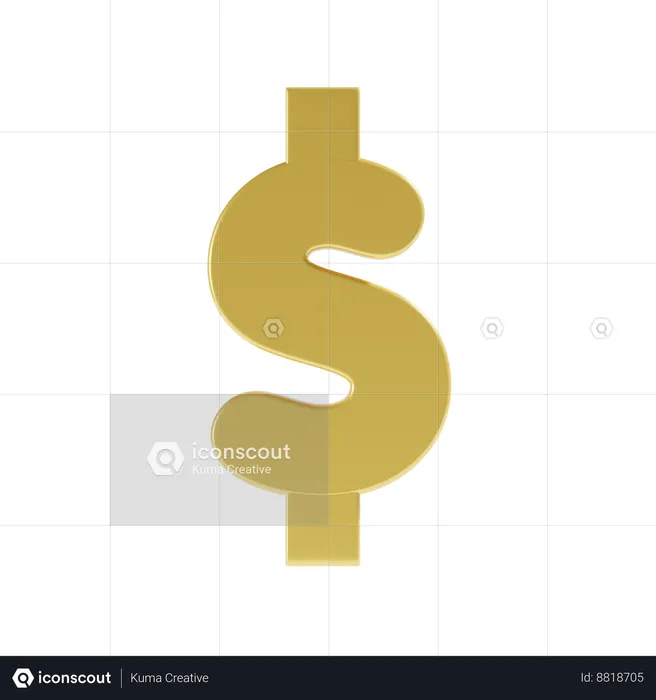 Signo de dólar  3D Icon