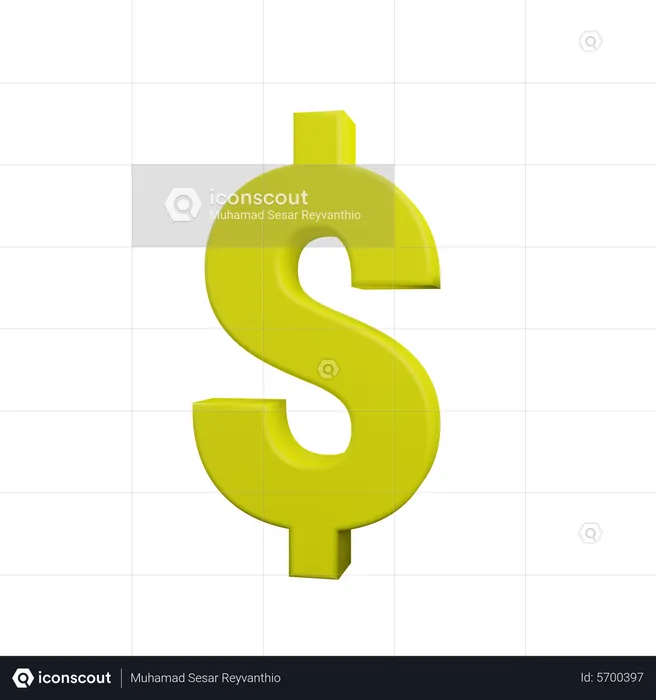 Signo de dólar  3D Icon