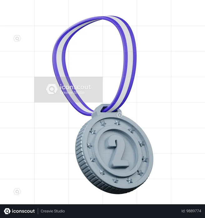 Silbermedaille  3D Icon