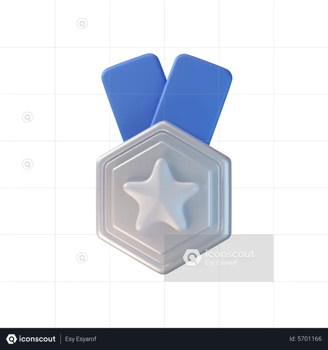 Silbermedaille  3D Icon